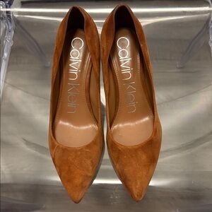 Calvin Klein Tan Suede Pumps